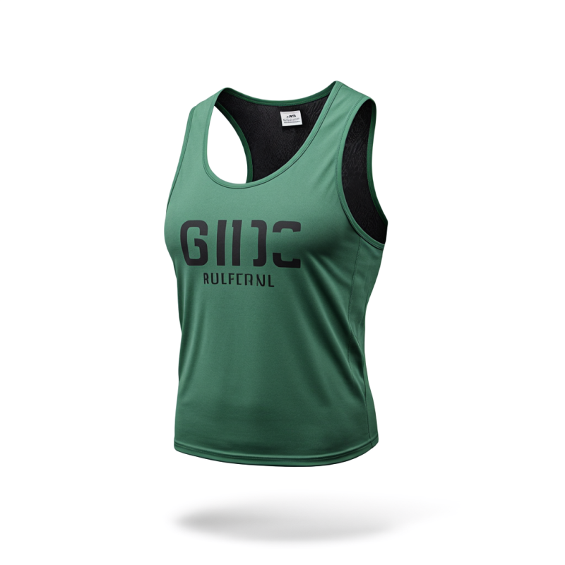 Green soft-touch sports vest - for women